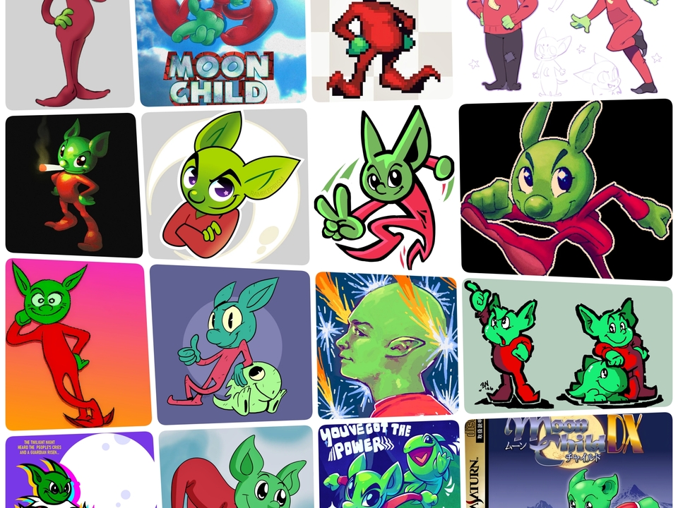 A selection of Moon Child and Hoi game character fan art by various artists